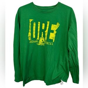 Green University of Oregon Ducks Box Seat Long Sleeve Men’s XL Football T-Shirt